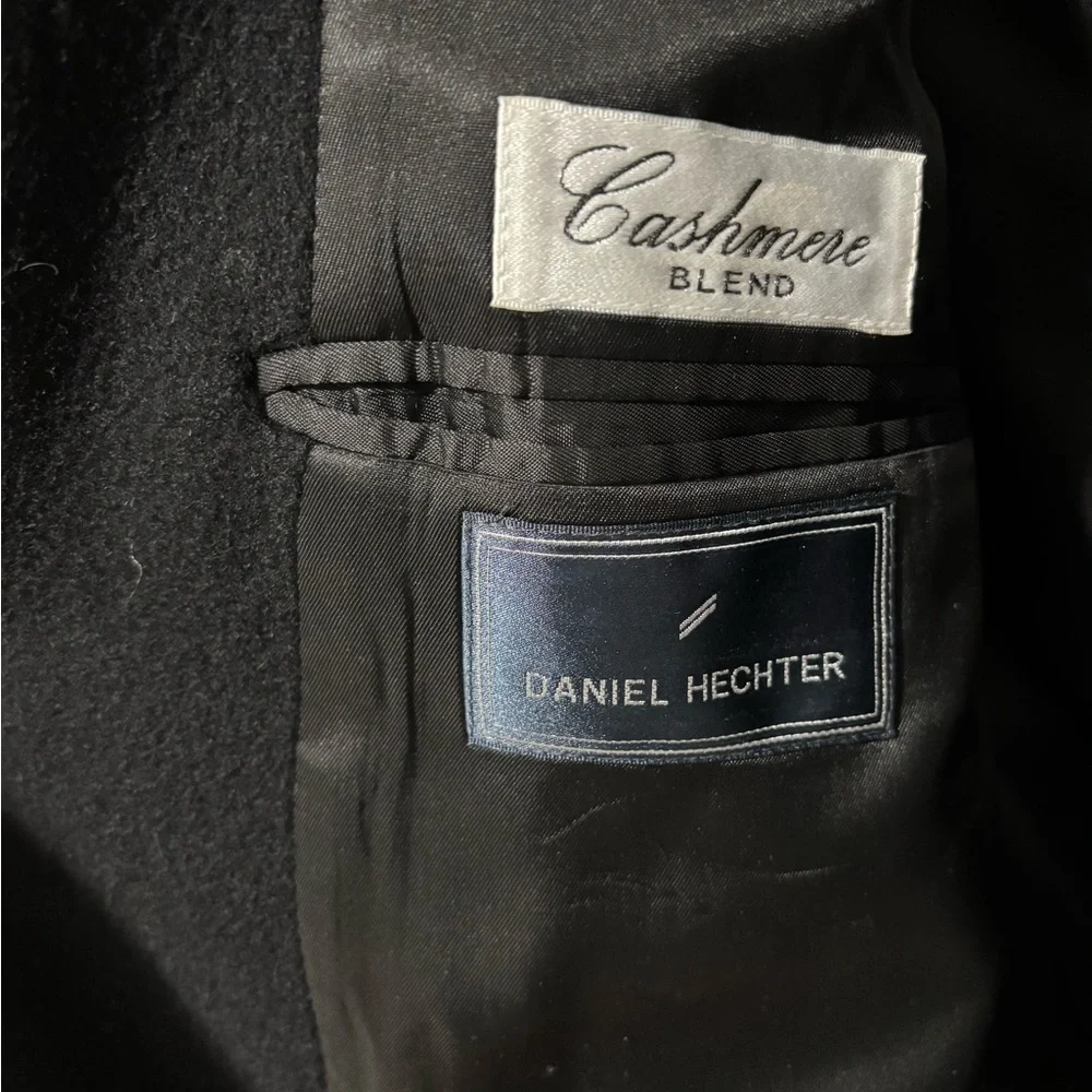 DANIEL HECHTER Men's Cashmere Blend Black Overcoat 50R